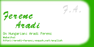 ferenc aradi business card